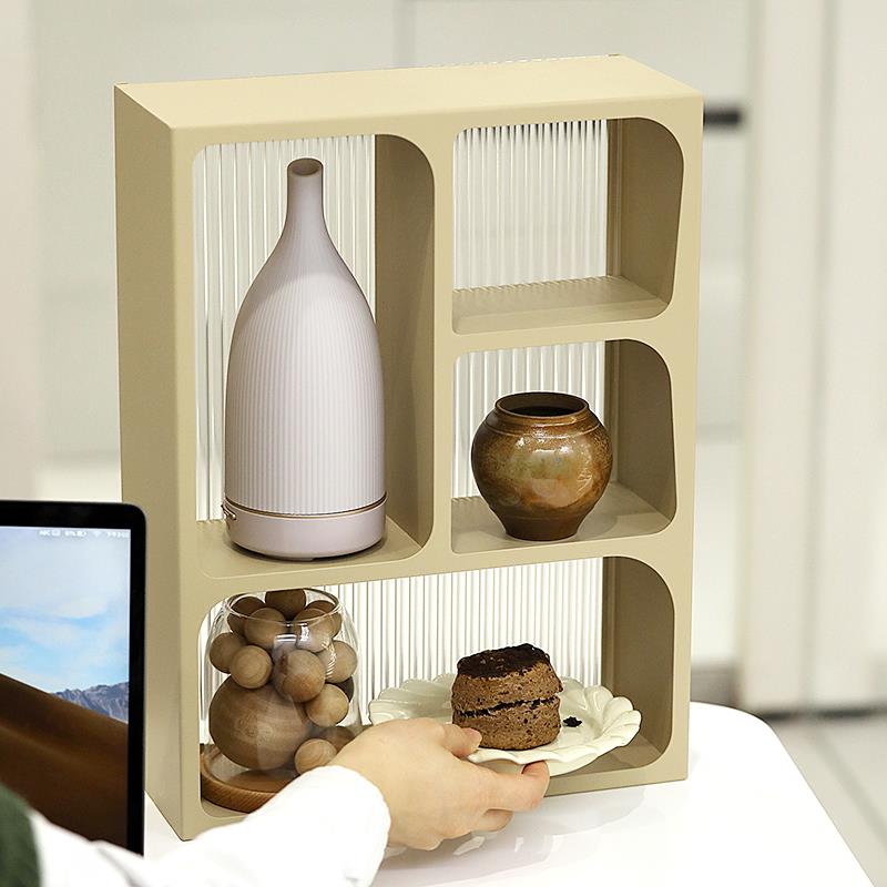 原创设计玄关置物架 ins风桌面多层杂物架化妆品收纳架铁艺杯子架