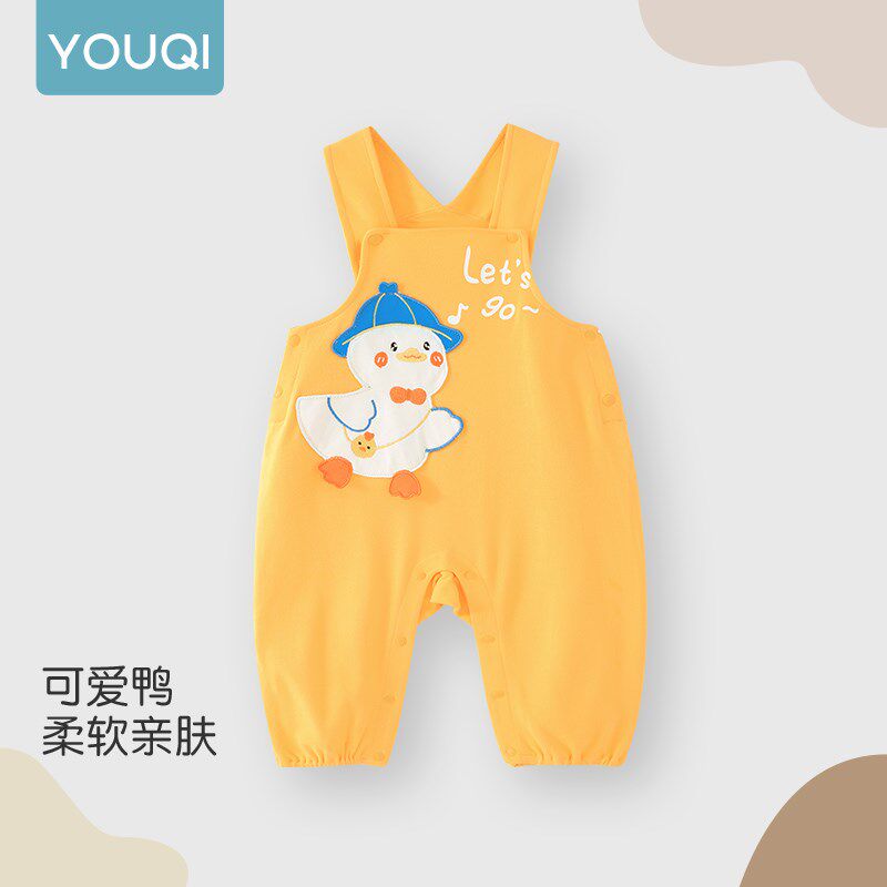 优奇宝宝秋装新款婴儿秋季外出服超萌背带裤连体衣春秋小月龄哈衣