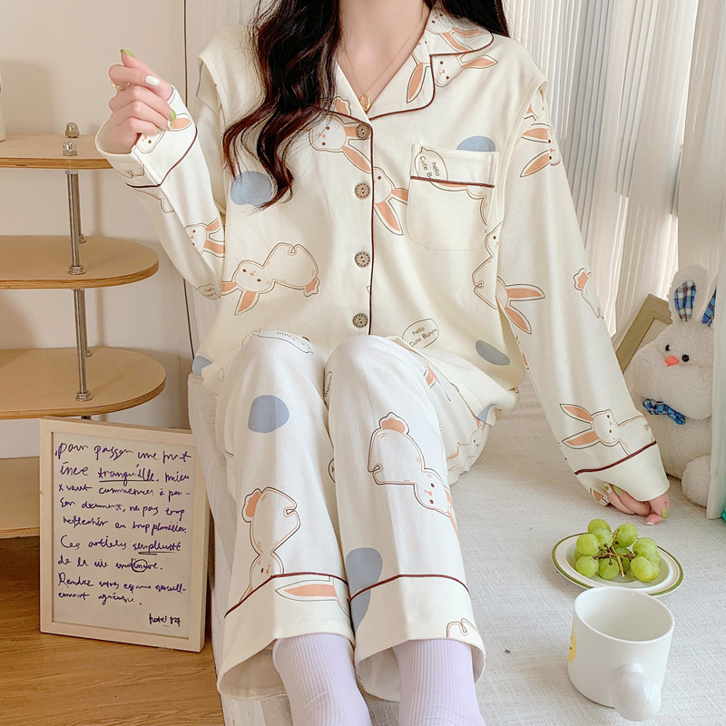 月子服夏季薄款产后纯棉哺乳睡衣孕妇怀孕期产妇坐月春秋哺乳家居