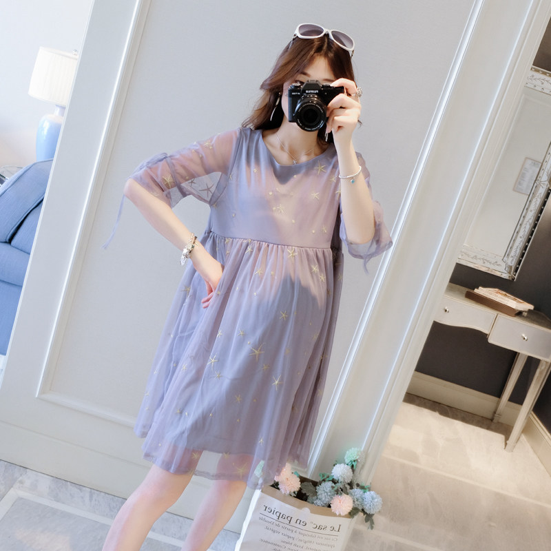 孕妇夏装连衣裙2021时尚新款潮妈外出可哺乳上衣夏季宽松夏天裙子