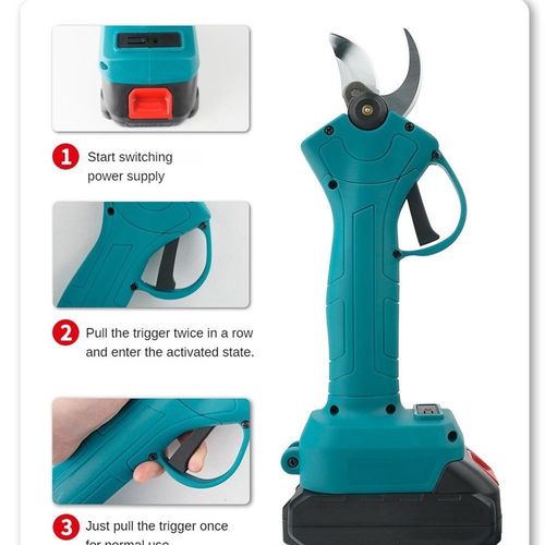 21V锂电剪刀修枝剪 充电式园林园艺果树锂电修枝剪无线树枝修剪蓝