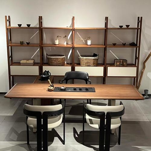 新中式实木茶台书房茶室泡茶桌椅组合家用现代简约禅意茶桌定制