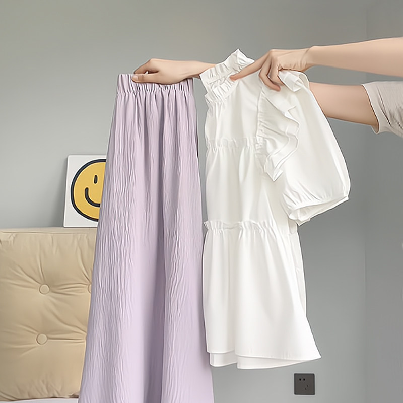 裙裤女小个子2024年夏季新款高腰休闲垂感薄款半身裙子阔腿裤子女