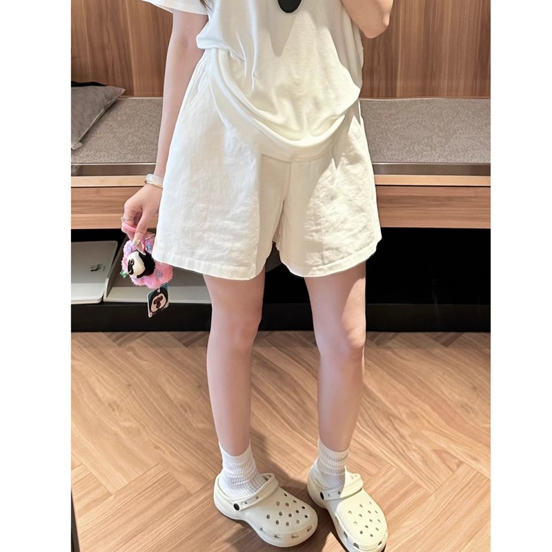 孕妇棉麻短裤夏外穿宽松休闲托腹阔腿裤夏季白色薄款百搭热裤夏装