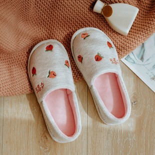 女秋冬天产后保暖产妇鞋 包跟可爱厚底加绒居家棉拖鞋 春秋季 月子鞋