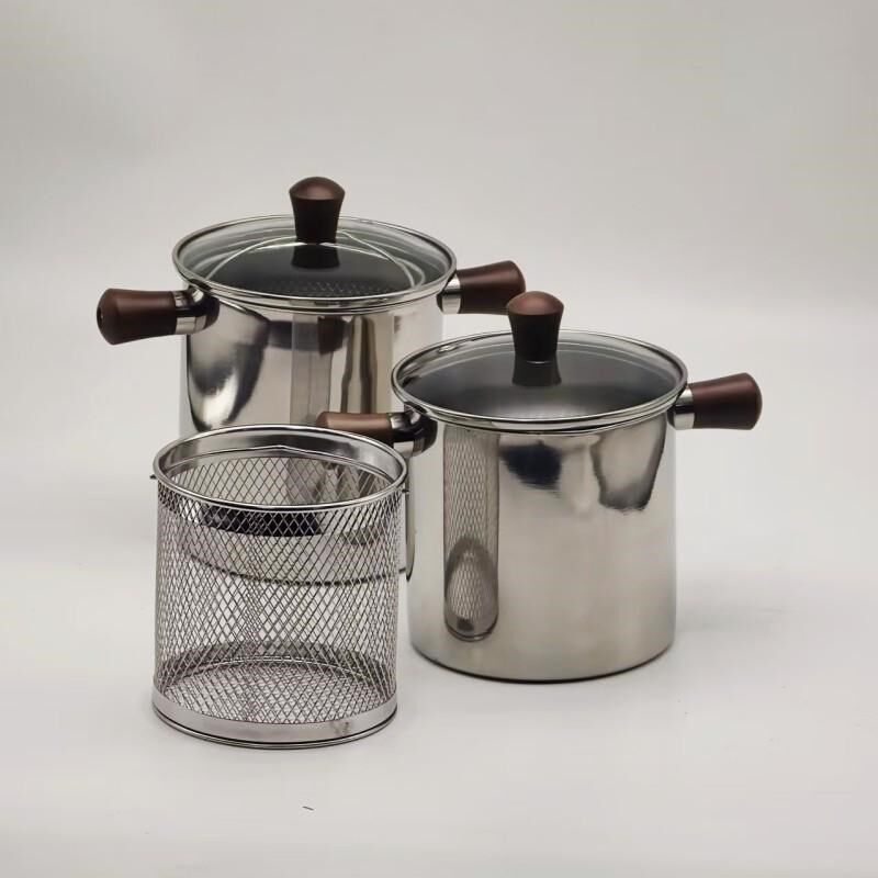 不锈钢304油炸锅家用小型炸锅省油炸串深汤锅多功能炸炸壶无涂层