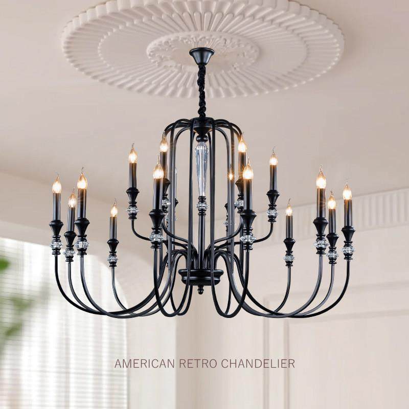 法式蜡烛吊灯客厅个性简约设计师美式乡村民宿饭厅灯铁艺覆古灯具,家装灯饰光源,客厅吊灯,淘宝优惠券,粉丝福利购,淘宝优惠卷
