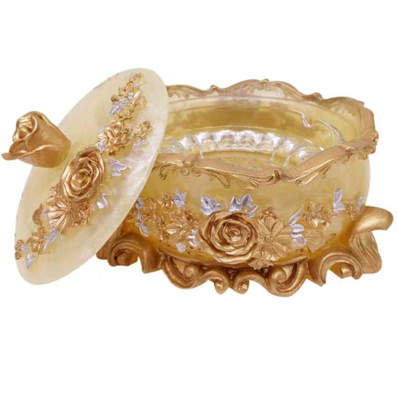 欧式奢华树脂烟灰缸简约家居复古客厅烟灰缸时尚创意个性装饰品