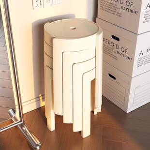 塑料凳子轻奢高级感可叠放家用餐厅餐桌风车板凳客厅实用型备用凳