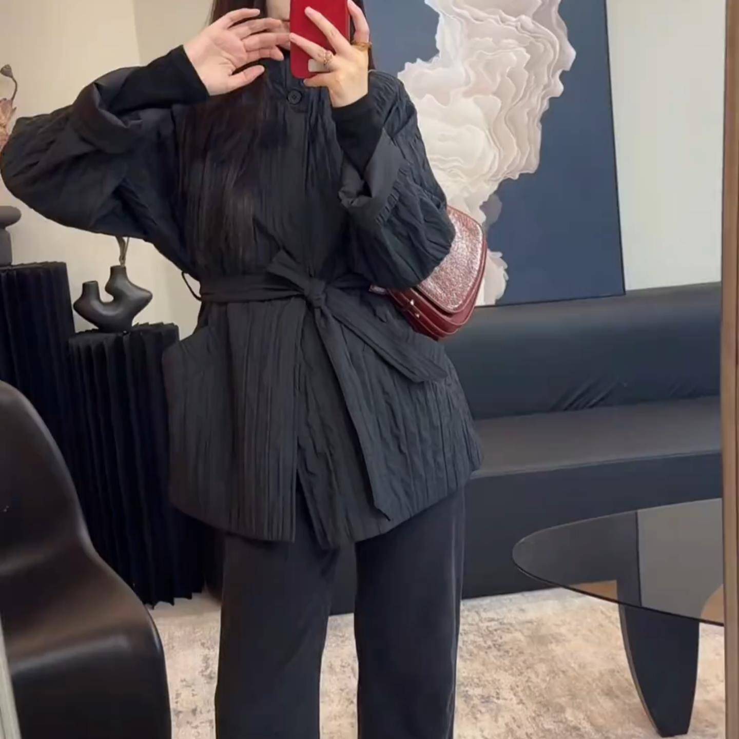 大码胖mm巨显瘦复古秋冬装外套女中长款收腰显瘦立领新款爆款棉服