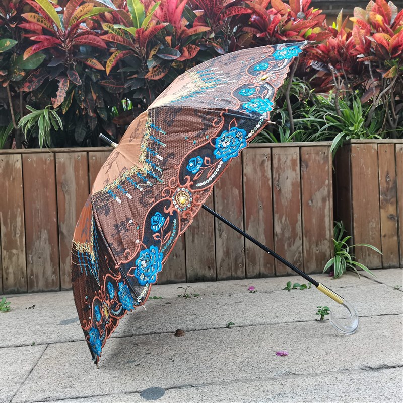 吊牌880水艺品刺绣洋伞uv防晒绣花伞直骨长柄遮阳伞优雅公主伞