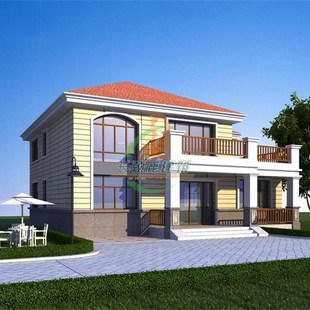 开间13进深12米两层小别墅设计图纸轻钢结构新农村自建房屋效果图