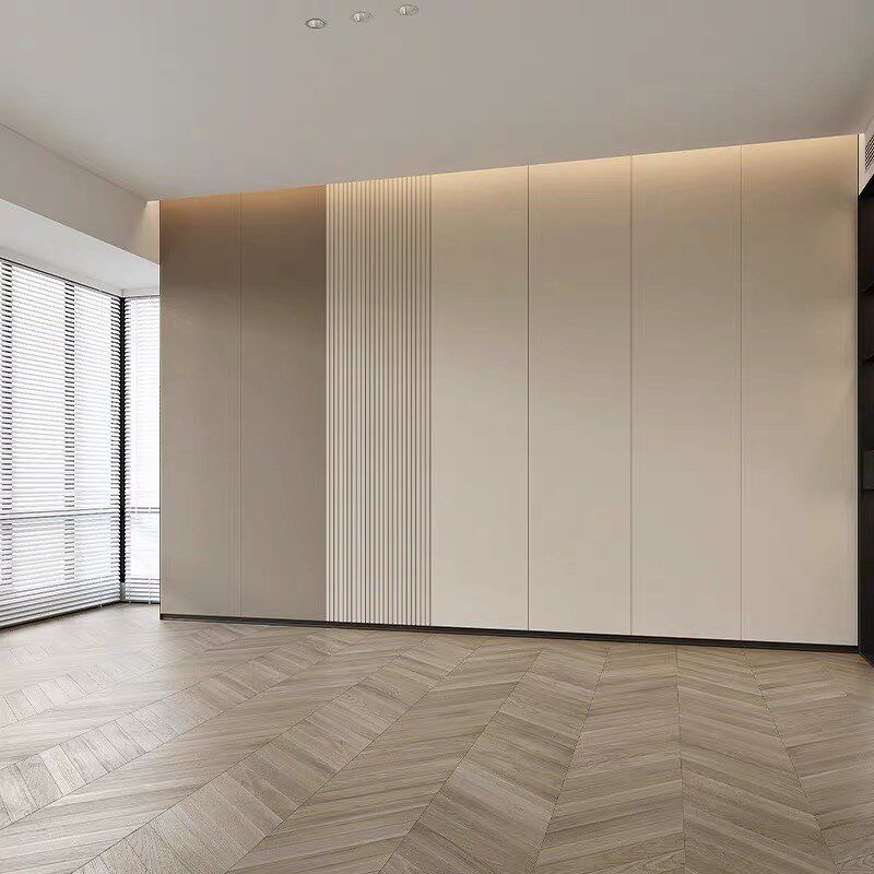 简约仿木纹电视背景墙壁画现代轻奢木格栅客厅壁布现代奶油风墙布