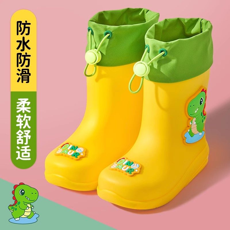 儿童雨鞋新款防水束口男童女童宝宝防滑雨靴男孩幼儿园小孩子水鞋