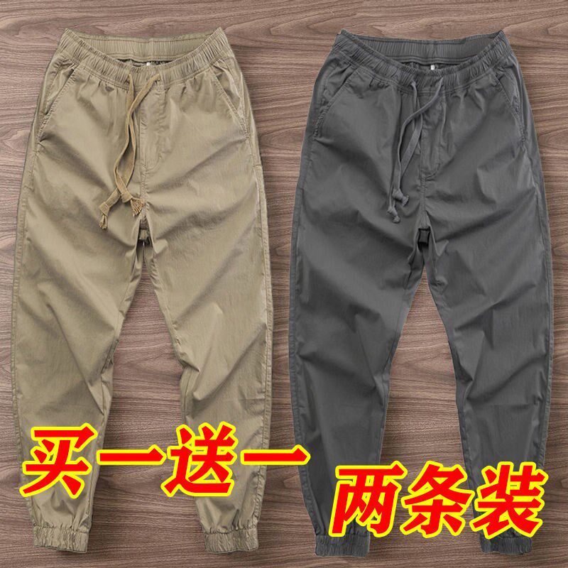 日系男士工装裤夏季休闲裤纯棉干活穿的裤子男劳保工地耐磨工作裤