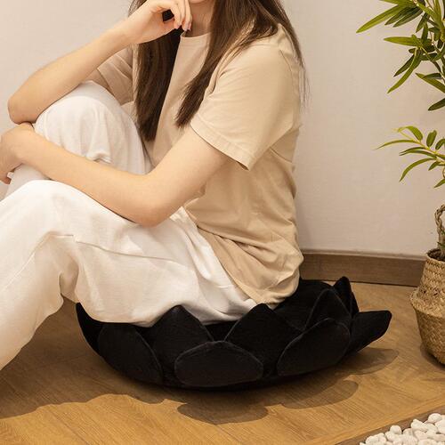 甄选CF89 好运莲莲坐垫 公室黑莲花座靠垫蒲团阳台榻榻米