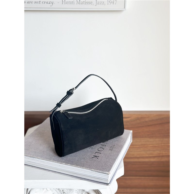 极简休闲笔袋包笔筒包手提单肩迷你小包头层磨砂牛皮内里羊皮女包