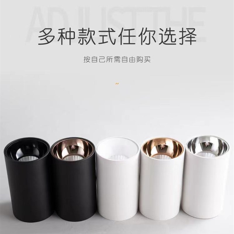 明装筒灯吸顶射灯led天花灯家用卧室客厅过道店铺酒店商场射灯