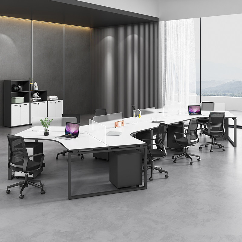 上海职员办公桌椅组合3人屏风桌6人办公室隔断工作位卡位电脑桌