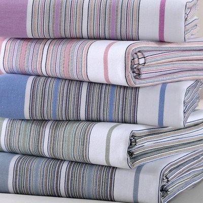 全棉加厚老粗布床单单件纯棉粗布席三件套条纹双人1.8m床棉麻特厚