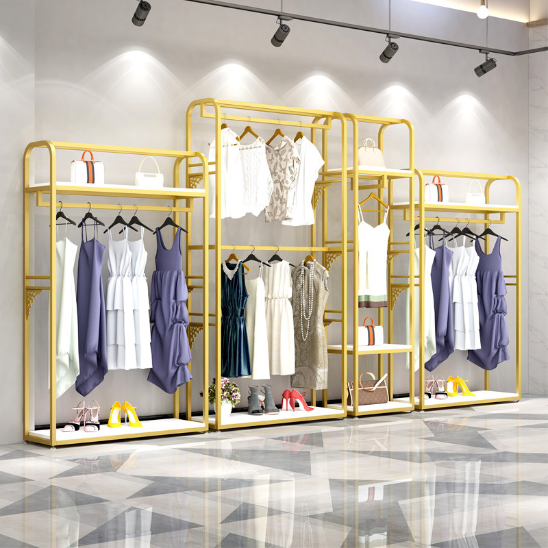 服装店展示架服装架落地式衣服架子男女装店装饰架子货架鞋包架