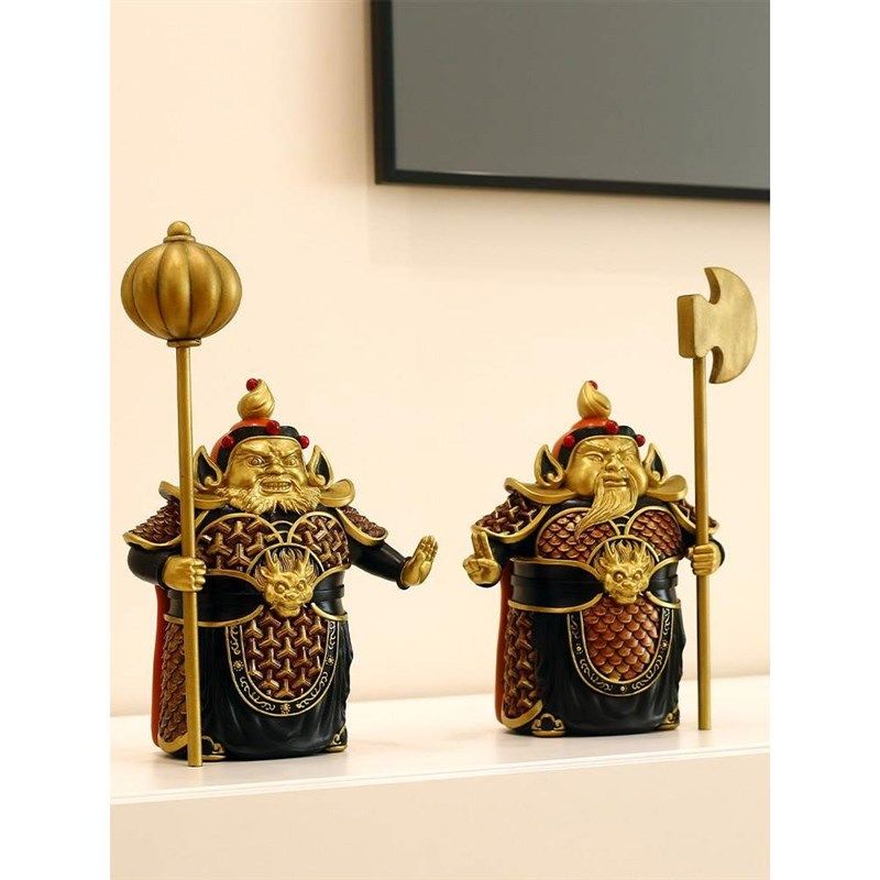 新中式摆件哼哈二将门神乔迁新居新房门厅柜玄关办公室装饰品摆设,家居饰品,流水摆件,淘宝优惠券,粉丝福利购,淘宝优惠卷
