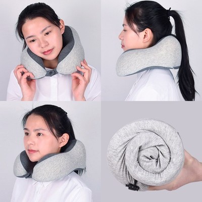 里海狼护脖子u型枕可拆洗便携式记忆棉磁布旅行装备枕头男女汽车