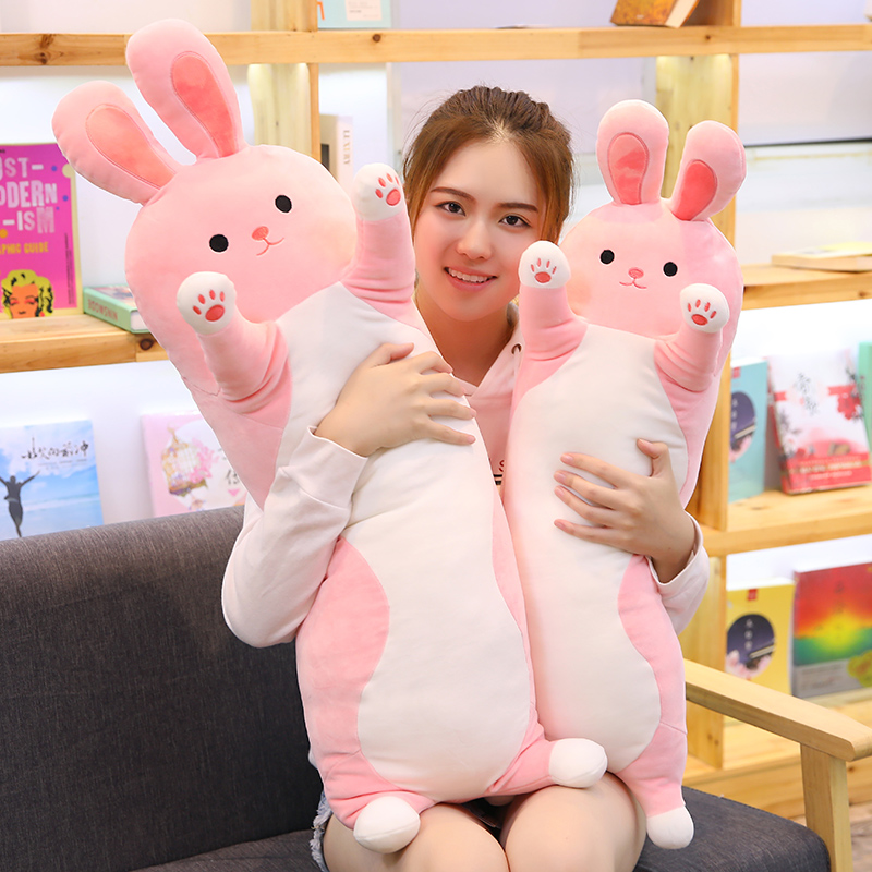 兔子毛绒玩具陪你睡觉抱枕长条枕猪娃娃女生猫咪玩偶可爱床上公仔