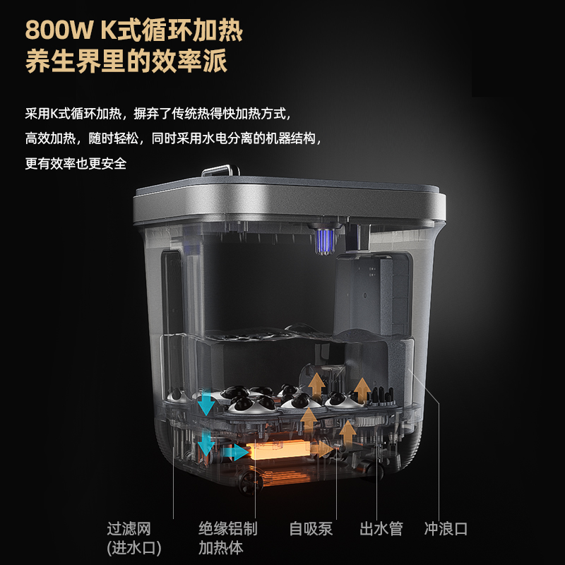 凯诗捷泡脚桶全自动电动按摩足浴盆加热家用恒温洗脚盆高深足浴器
