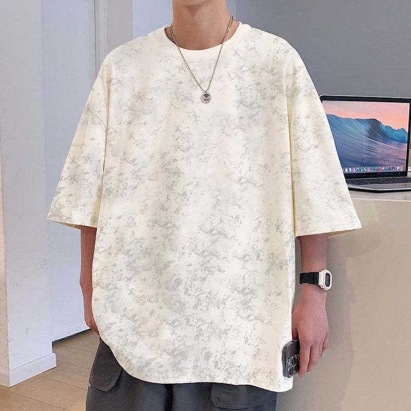 稻风/Caim美式扎染短袖t恤男夏季高街2025新款痞帅潮牌重磅青少年