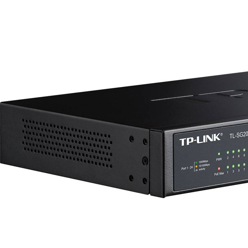 TP-LINK TL-SG2024MP全千兆24口云管理PoE交换机供电VLAN端口镜像