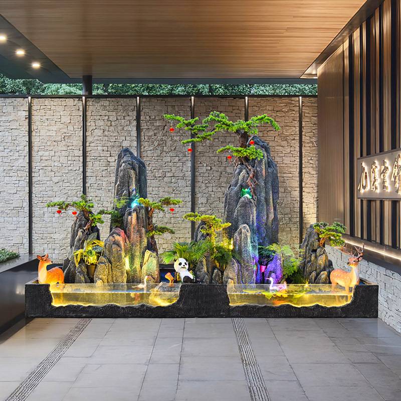 大型假山流水喷泉户外鱼缸造景别墅庭院花园酒店公司阳台装饰摆件