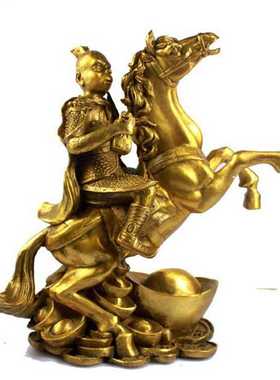 黄铜马摆件黄铜马上猴摆件黄铜猴摆件 猴骑马