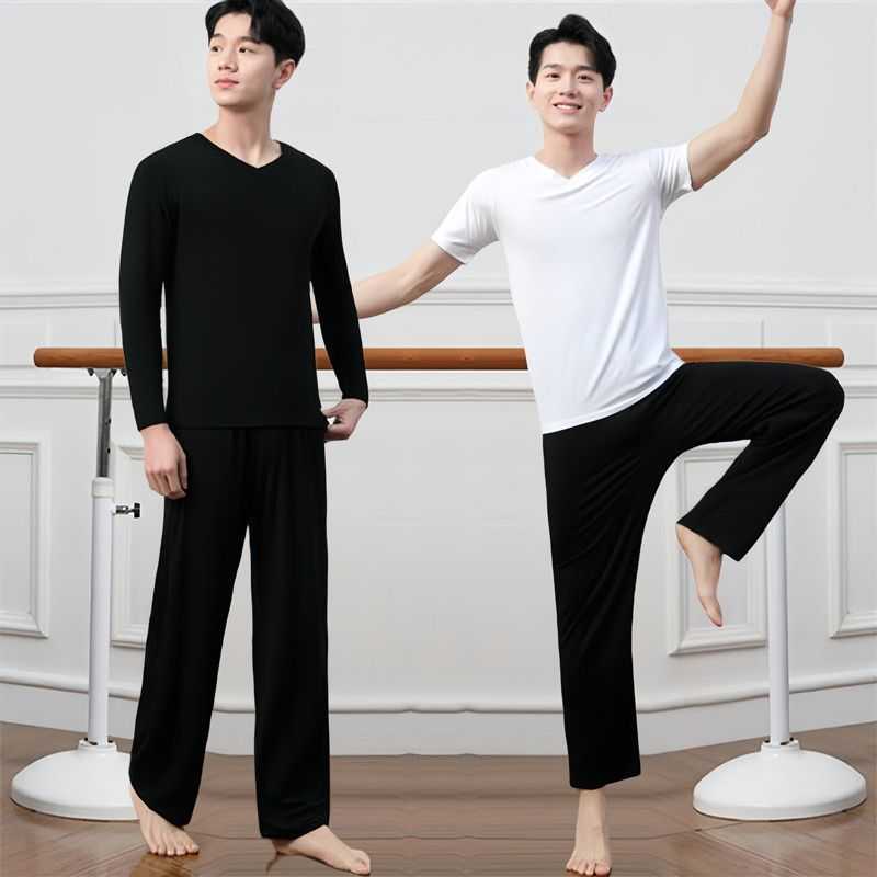 舞蹈服练功服男士宽松学生形体服现代舞拉丁舞民族舞上衣裤子套装
