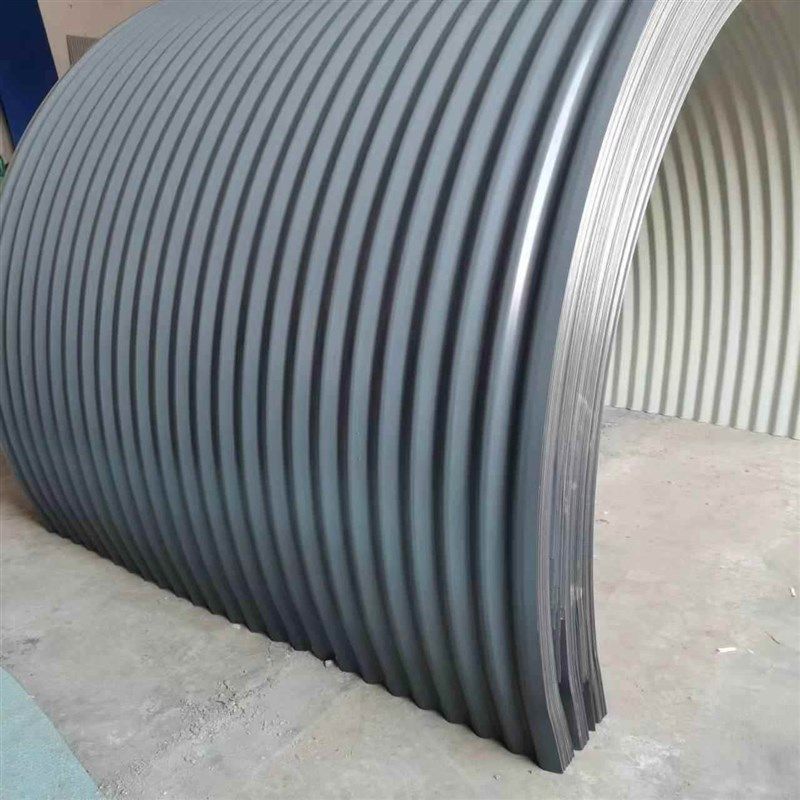 皮带输送机防h雨罩彩钢瓦防尘罩波纹拱形保护罩传输带密封罩可定