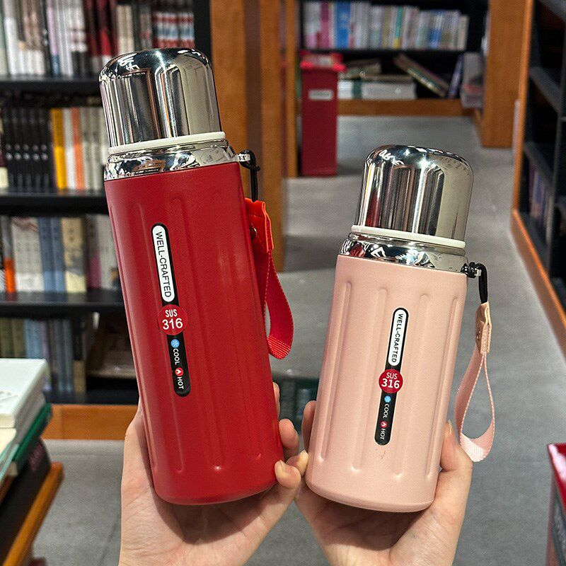 大容量女生保温杯高颜值带茶隔儿童不锈钢水杯小学生上学便携防摔