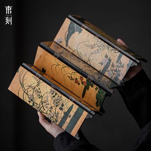 庭野堂茶道茶席空间小屏风摆件双面设计工艺品手工多功能精致茶室