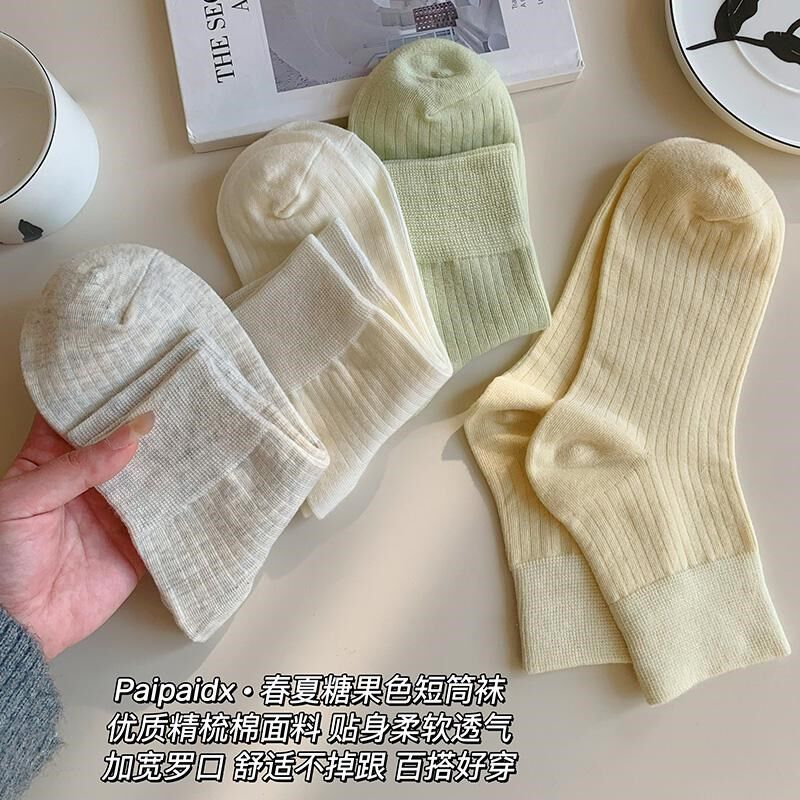 7A抗菌!袜子女款春夏季2025新款爆款夏季纯棉透气短袜女士中筒袜