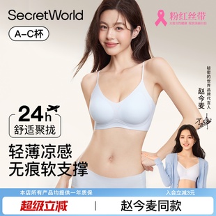 薄款 Secret World内衣女小胸聚拢无钢圈细肩带无痕美背文胸罩夏季