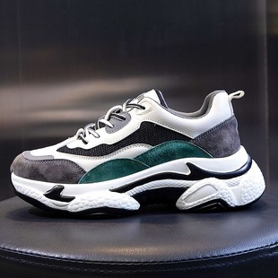 真皮加绒保暖二棉鞋 内增高炸街老爹鞋 厚底女鞋 秋冬季 女 女2021秋款