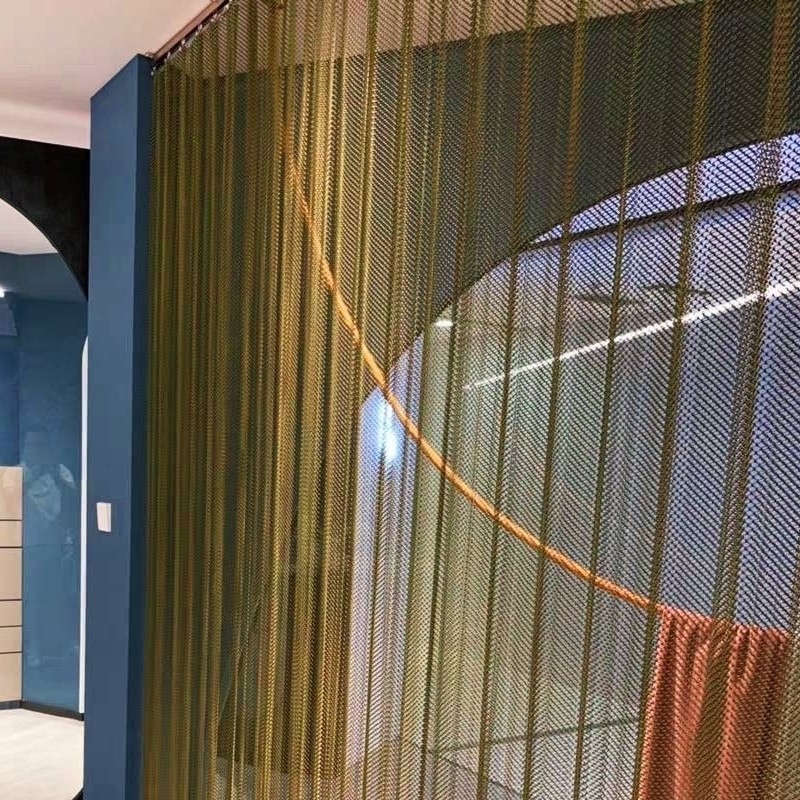 金属网帘垂帘咖啡店装饰帘服装店橱窗帘酒店商场隔断帘电视背景帘