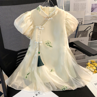 汉服女童旗袍裙夏季中国风高端2023新款儿童夏装女宝宝公主裙薄款