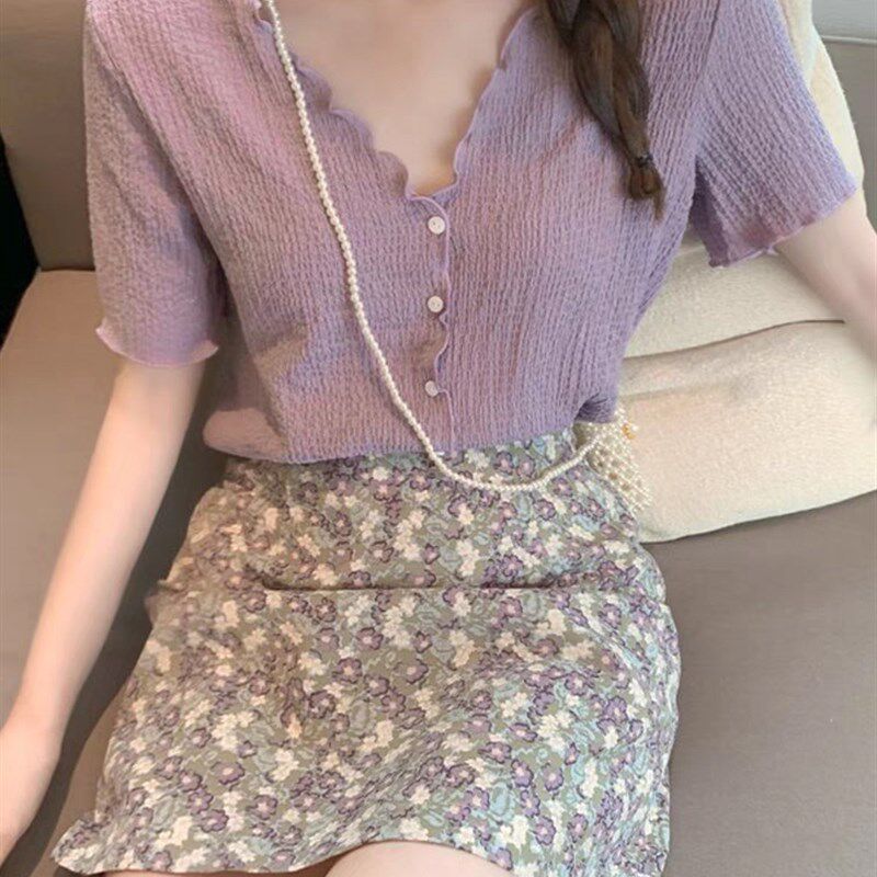 适合小个子的穿搭一整套连衣裙2024新款女装夏款气质短裙子两件套