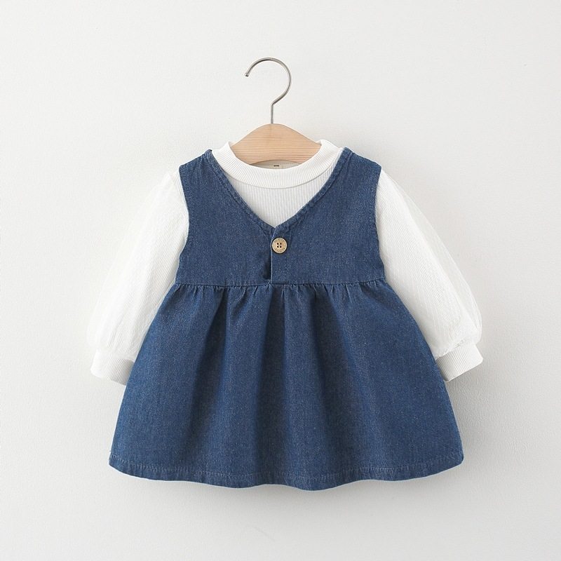 女童春秋两件套连衣裙2023年婴儿0一4岁女宝宝纯棉牛仔公主裙韩版,童装/婴儿装/亲子装,连衣裙,淘宝优惠券,粉丝福利购,淘宝优惠卷