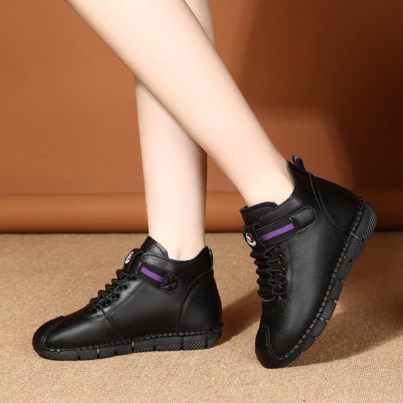 手工妈妈鞋女平底真皮运动休闲鞋中老年女士防滑牛筋软底鞋秋冬款,女鞋,时尚雪地靴,淘宝优惠券,粉丝福利购,淘宝优惠卷