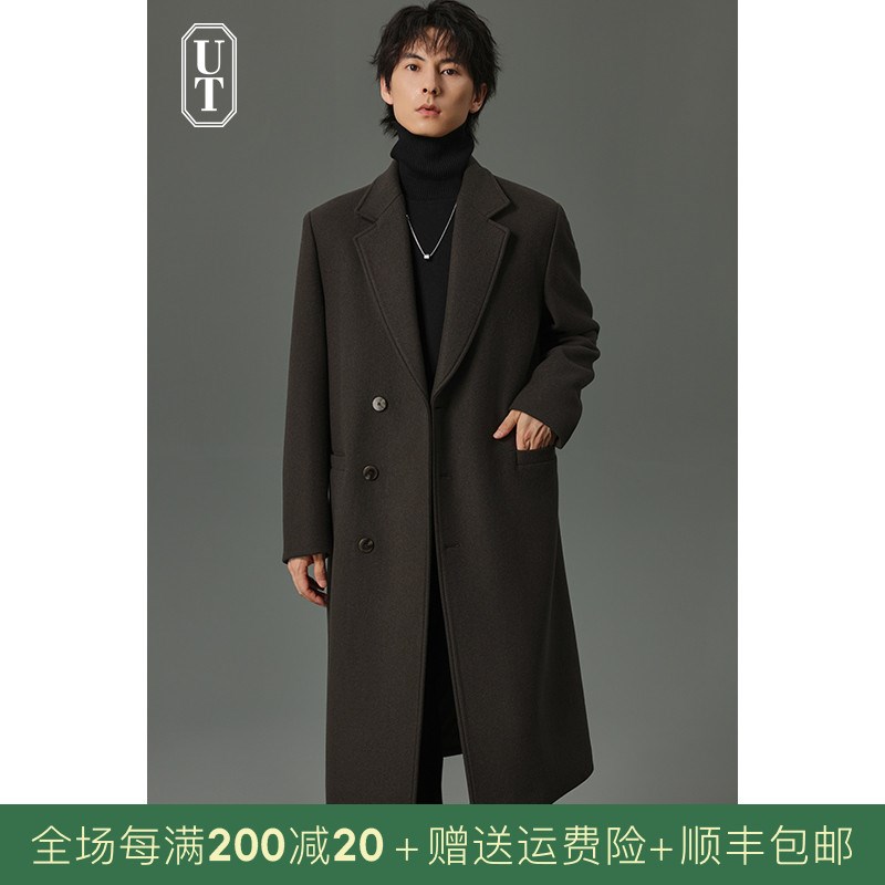 羊毛大衣男士中长款2025新款秋冬季加厚单面呢上衣风衣呢子外套男