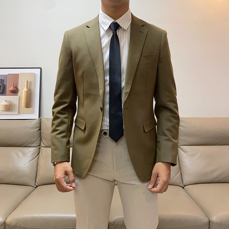 秋季新款英伦风休闲小西服外套男士韩版修身青年帅气潮流西装上衣