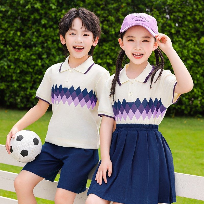 幼儿园园服夏季短袖套装小学生校服班服夏装毕业季拍照表演亲子