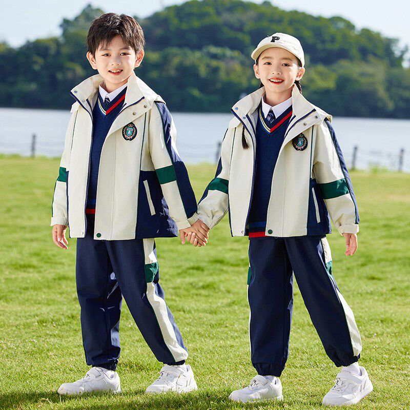 幼儿园园服冬装套装小学生校服春秋装儿童冲锋衣三件套一年级班服