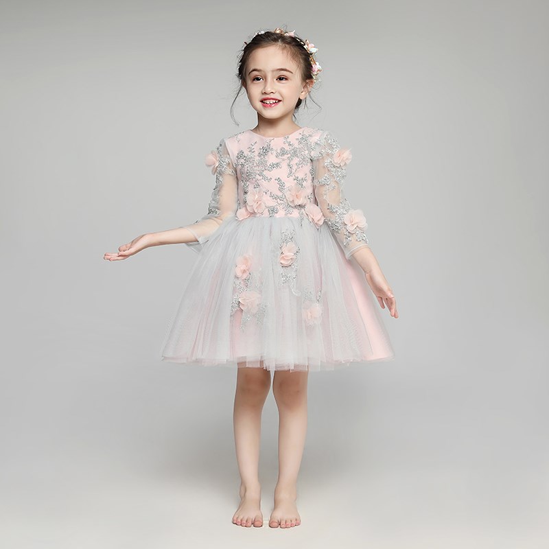 儿童礼服女童公主裙蓬蓬纱小女孩生日钢琴演出服晚礼服花童婚纱夏